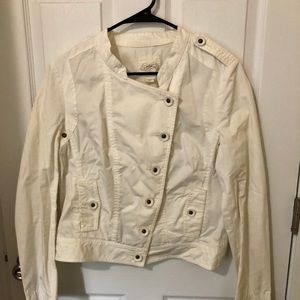 Anthropologie White Button Down Jacket